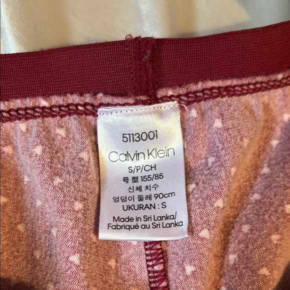 Calvin Klein Women’s Burgundy Polka Dot Pajama Pants - Picture 2 of 3
